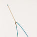 Delicate gold vermeil necklace with teal apatite beads and freshwater pearl on white background.