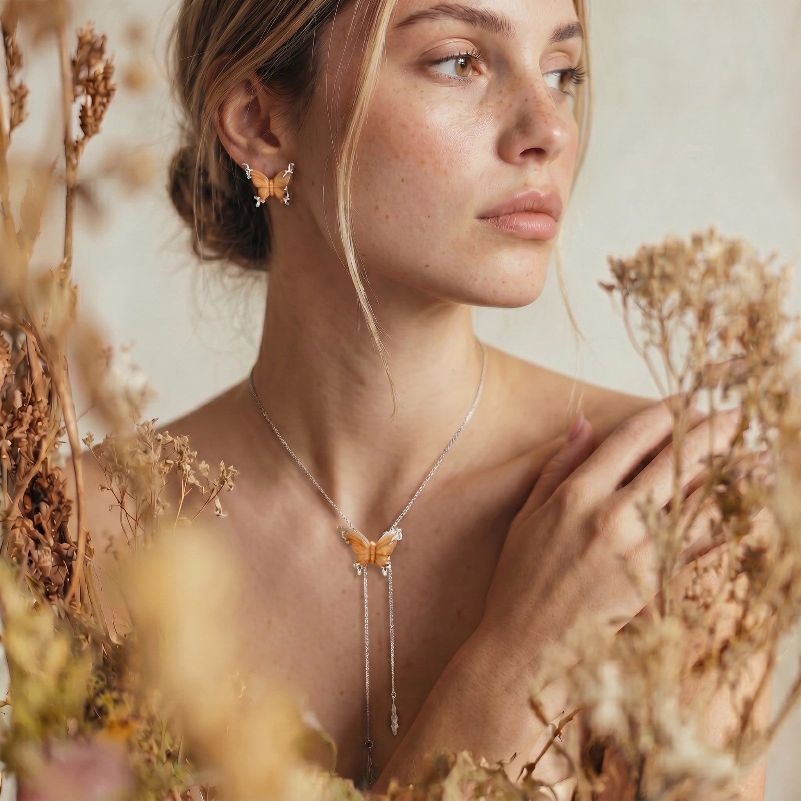 Amber Wings Butterfly Necklace